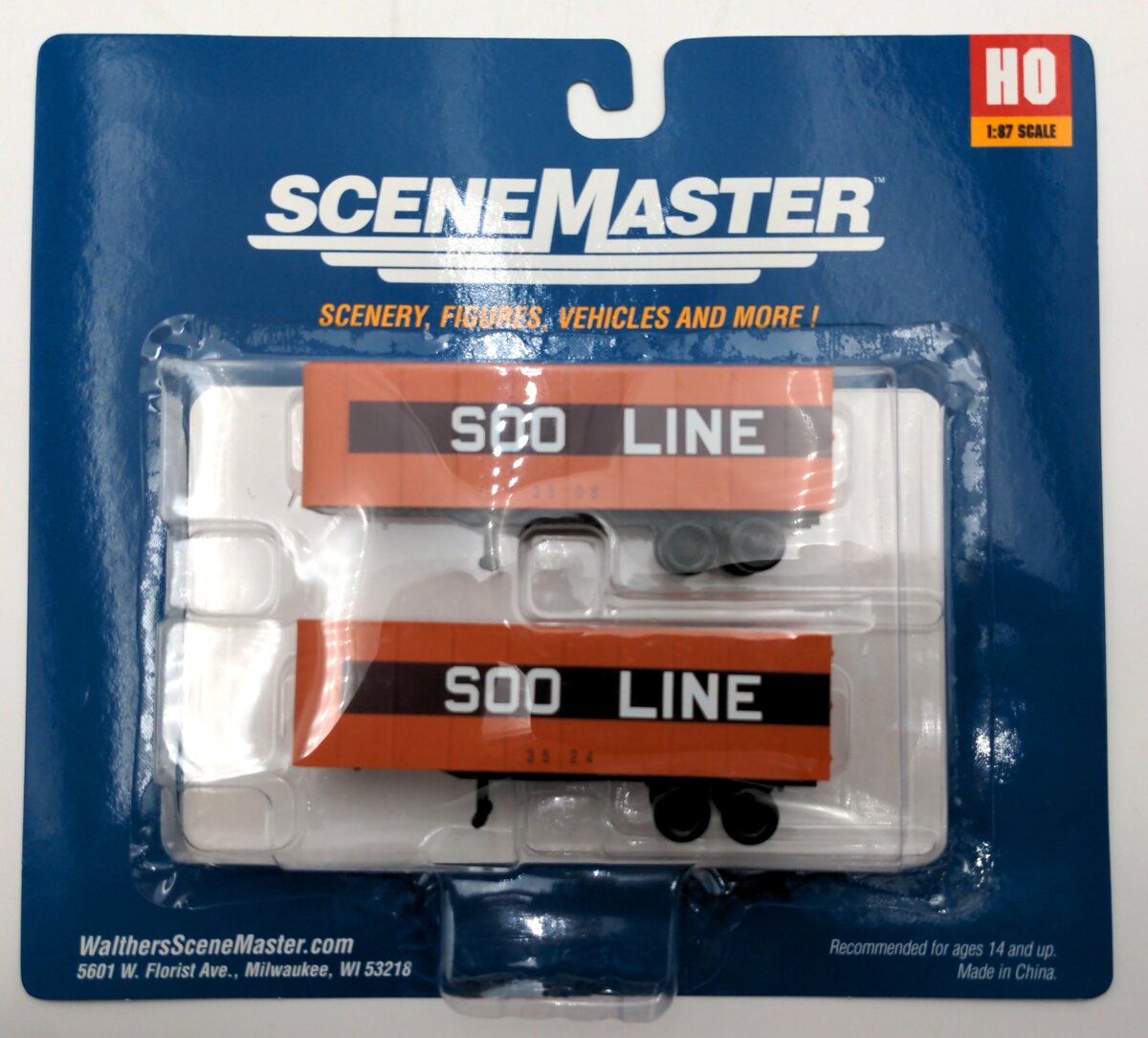 Walthers 949-2372 HO Soo Line 32' Trailer 2-Pack