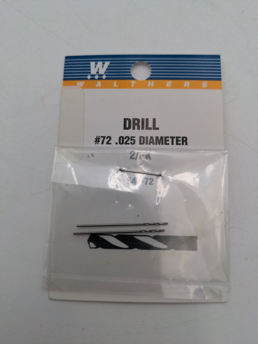 Walthers 947-72 .025" Diameter #72 Drill Bits (Pack of 2)
