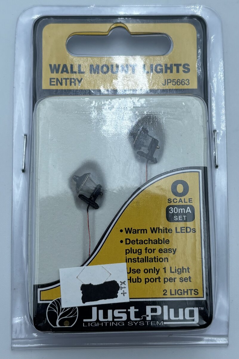 Woodland Scenics JP5663 O Just Plug Entry Wall Mount Lights (Pack of 2)