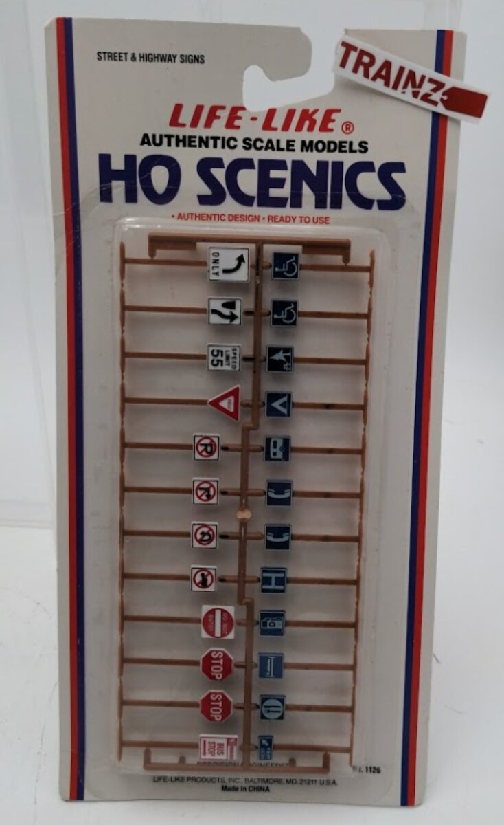 Life Like 1126 HO Scale Street & Highway Plastic Pinted Signs