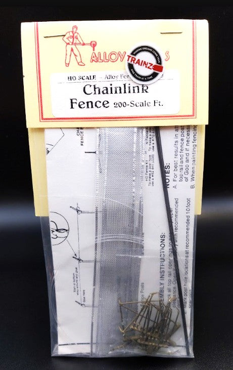 Alloy Forms H-2009 HO Scale Chain Link Fence 200 Ft. Building Kit