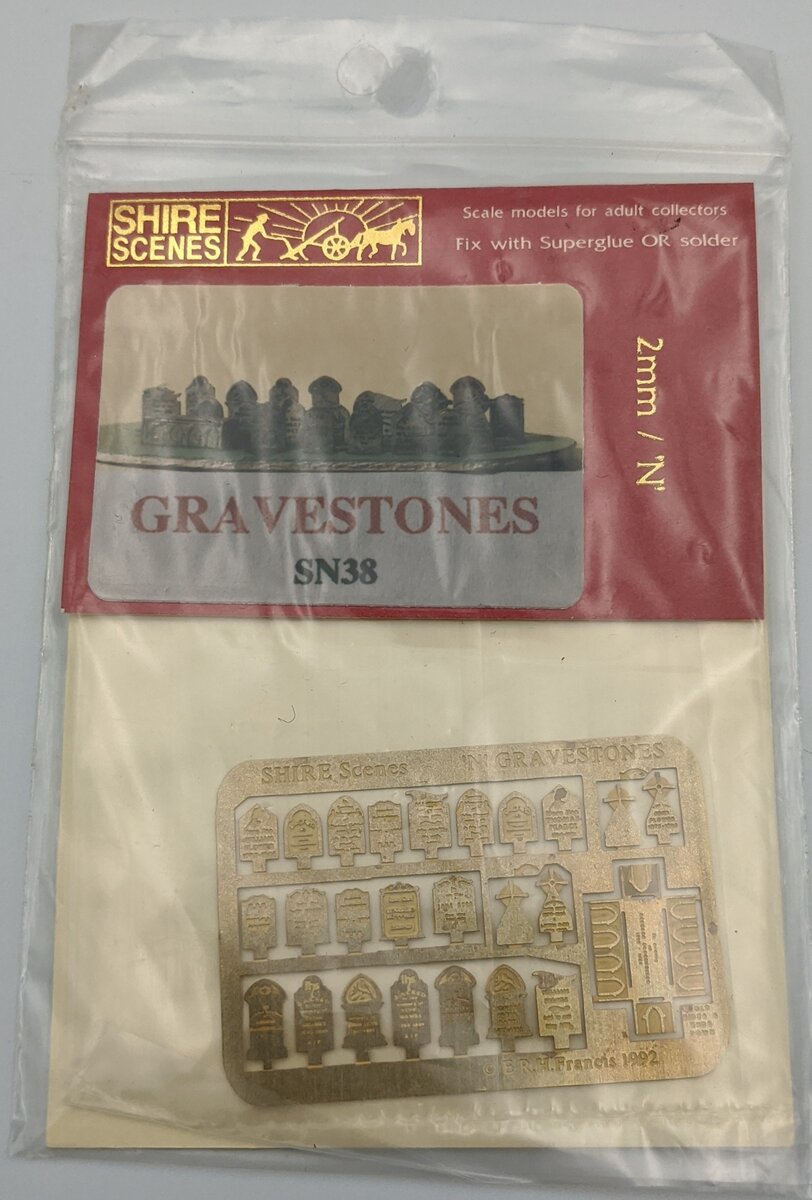 Shire Scenes SN38 Z Etched Metal Kit Headstones/Gravestones