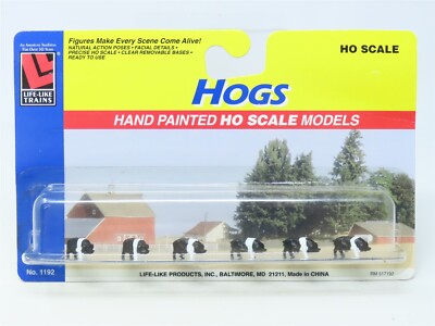 Life Like 1192 HO Scale Hogs - Hand Painted Figures (Set of 6)
