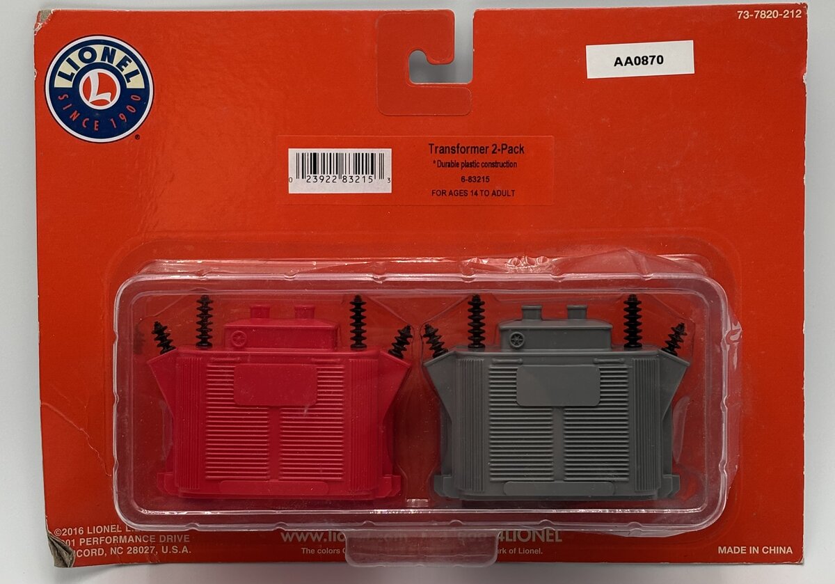 Lionel 6-83215 O Gray & Red Transformers (Pack of 2)