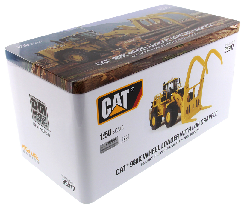 DieCast Masters 85917 1:50 Caterpillar 988K High Line Wheel Loader with Grapple