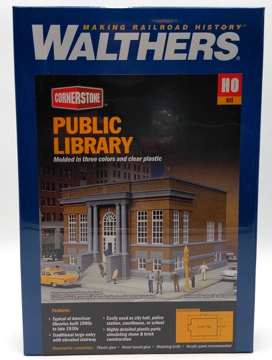 Walthers 933-3493 HO Public Library Building Government Building Kit