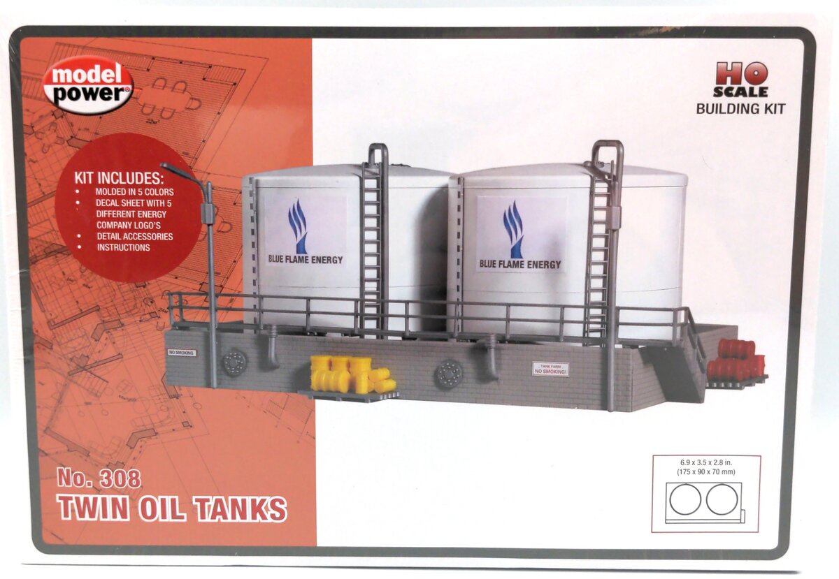 Model Power 308 HO Twin Oil Tanks Building Kit