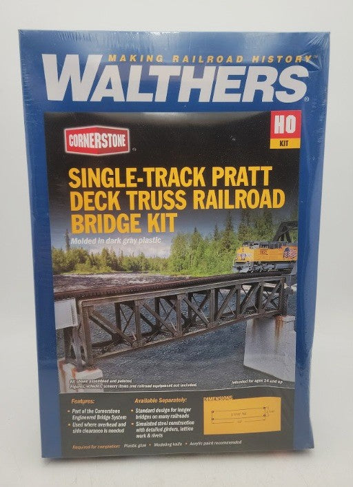 Walthers 933-4520 HO Scale Single-Track Pratt Deck Truss Railroad Bridge Kit