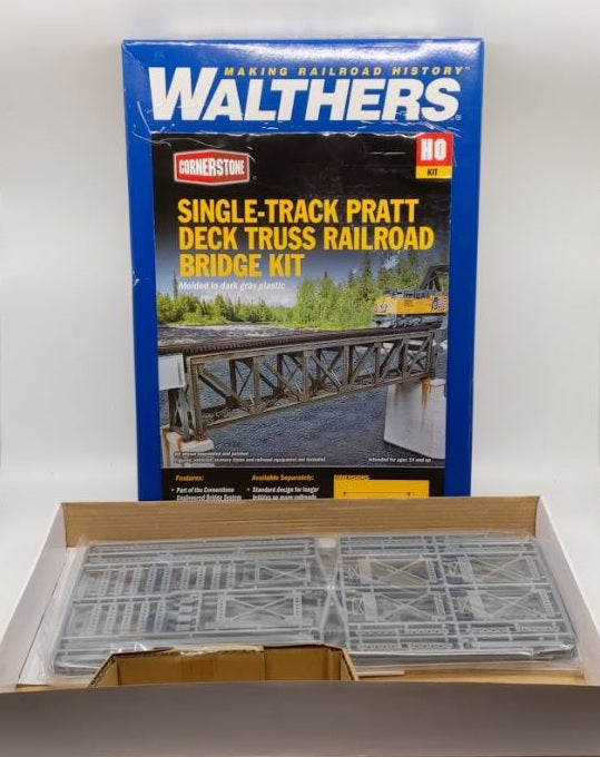 Walthers 933-4520 HO Scale Single-Track Pratt Deck Truss Railroad Bridge Kit