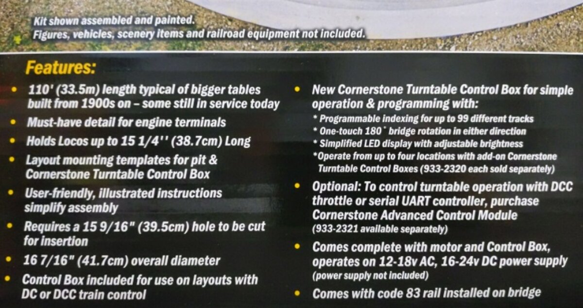 Walthers 933-2851 HO Scale Assembled Motorized 110' Turntable