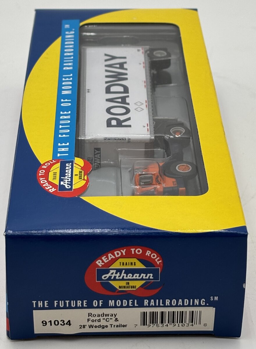 Athearn 91034 HO Roadway Ford C & 28' Wedge Trailer RTR
