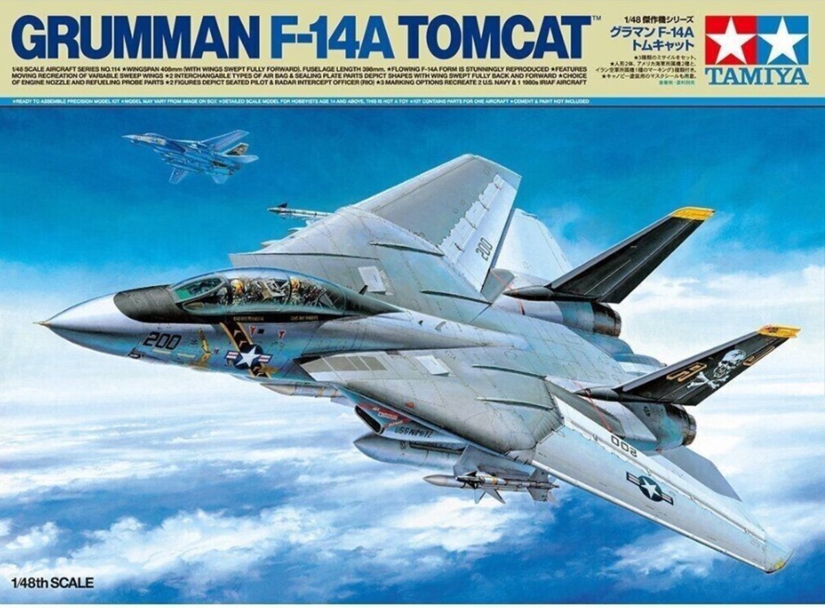 Tamiya 61114 1:48 F-14A Tomcat VF-84orVF-2 Military Aircraft Plane Model Kit