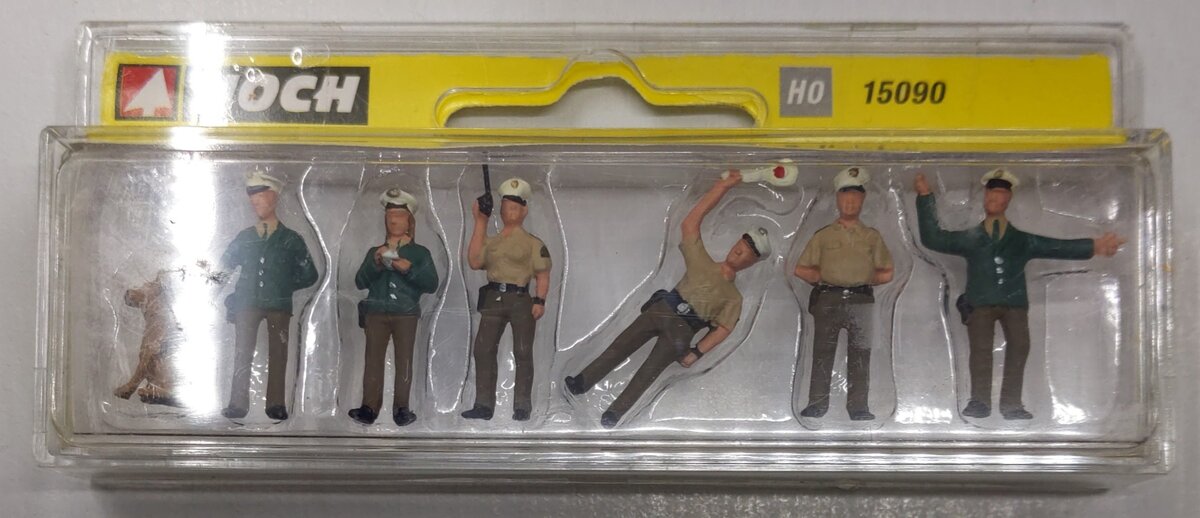 Noch 15090 HO Green/Tan German Police Officers #1 Figures (Set of 6)