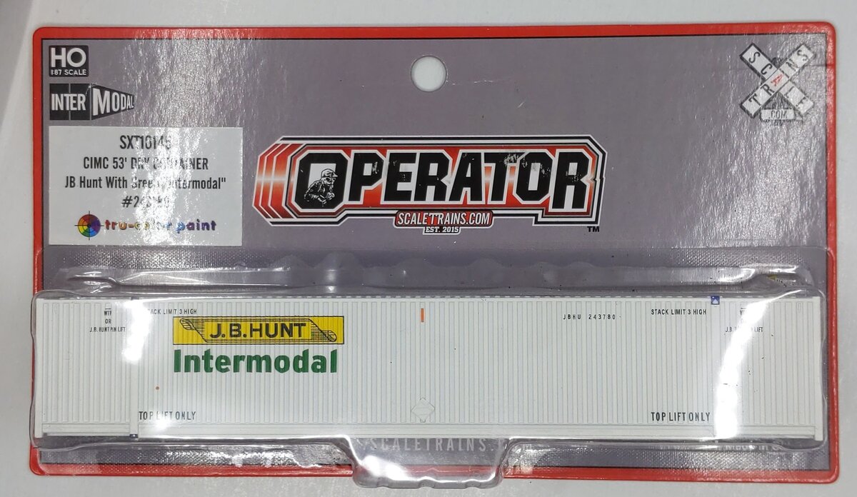 Scale Trains SXT10145 HO J.B.Hunt CIMC 53' Corrugated Dry Container #243780