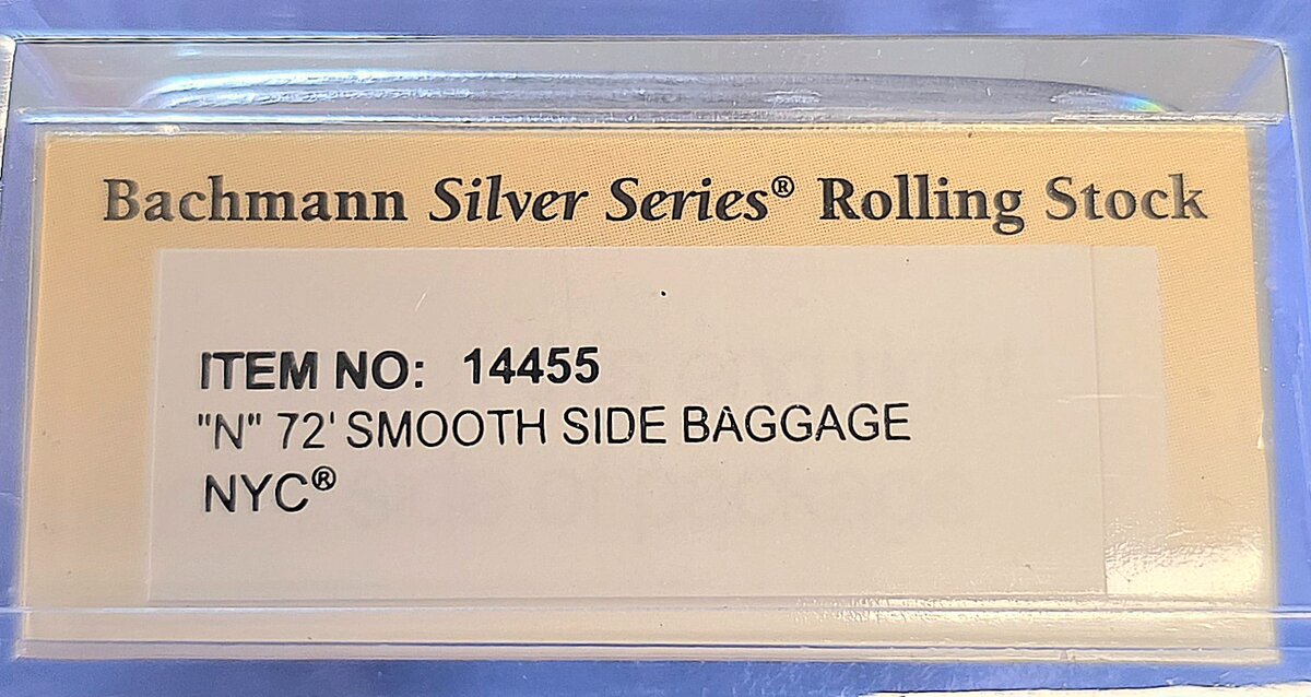 Bachmann 14455 N New York Central 72' Smooth-Side Baggage Car