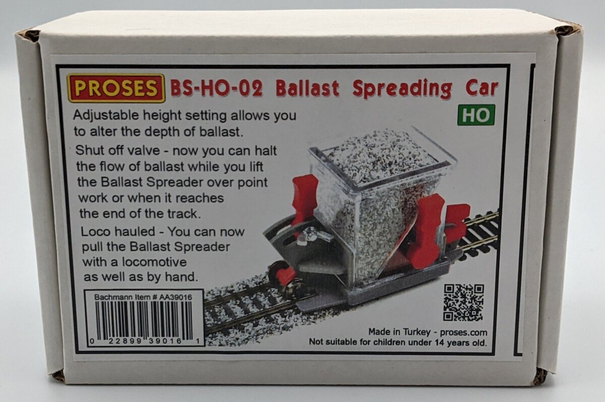 Bachmann 39016 HO Ballast Spreader With Shutoff and Height Adjustment