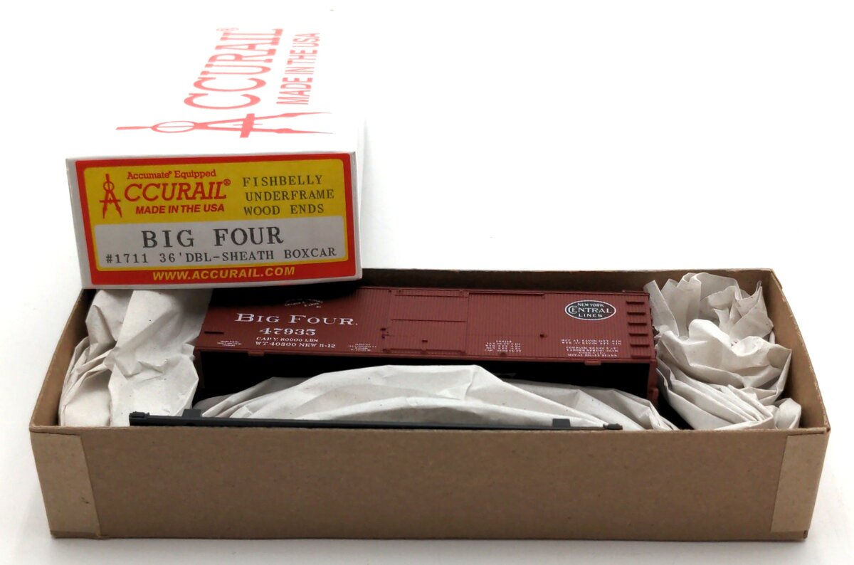 Accurail 1711 HO Big Four 1700 Series 36' Double Sheath Wood Boxcar #47935