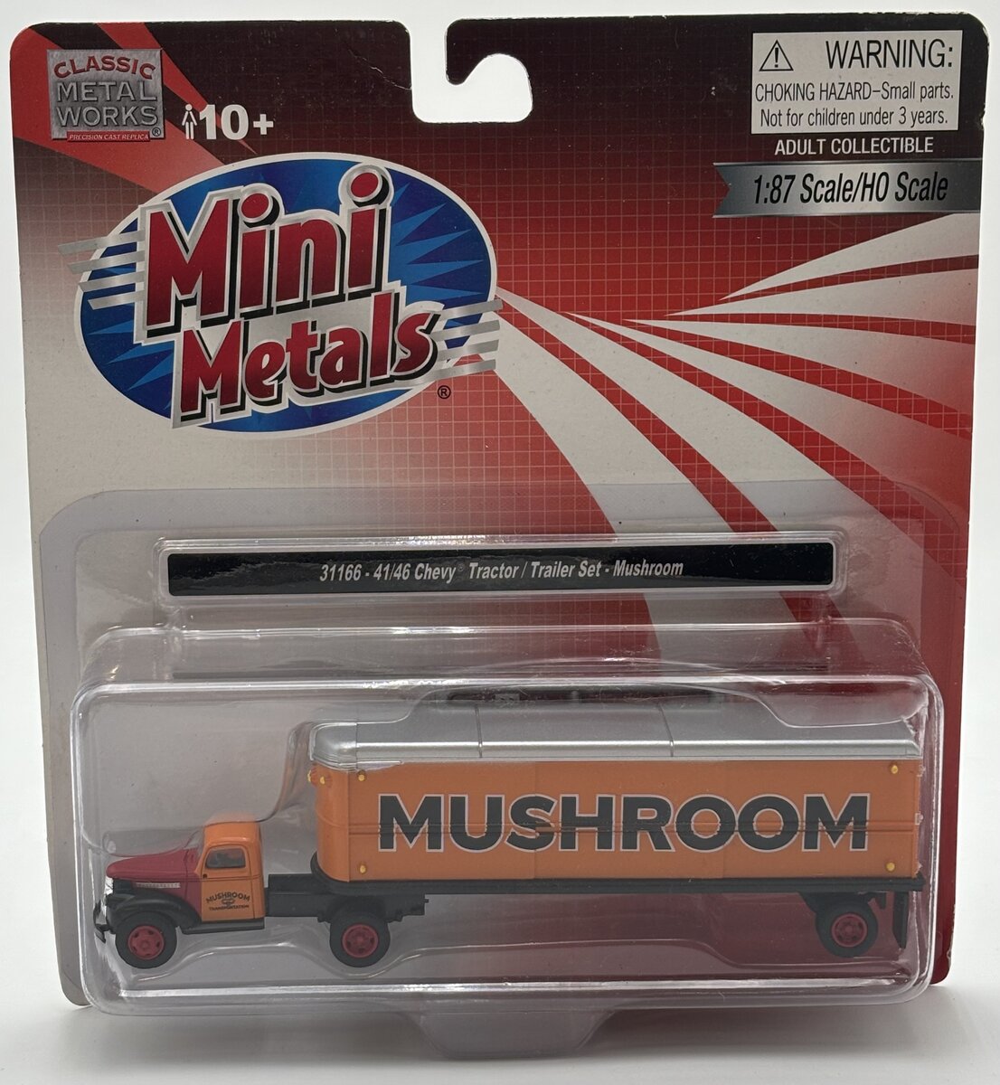 Classic Metal Works 31166 HO Mini Metals Mushroom '41/'46 Chevy Tractor/Trailer