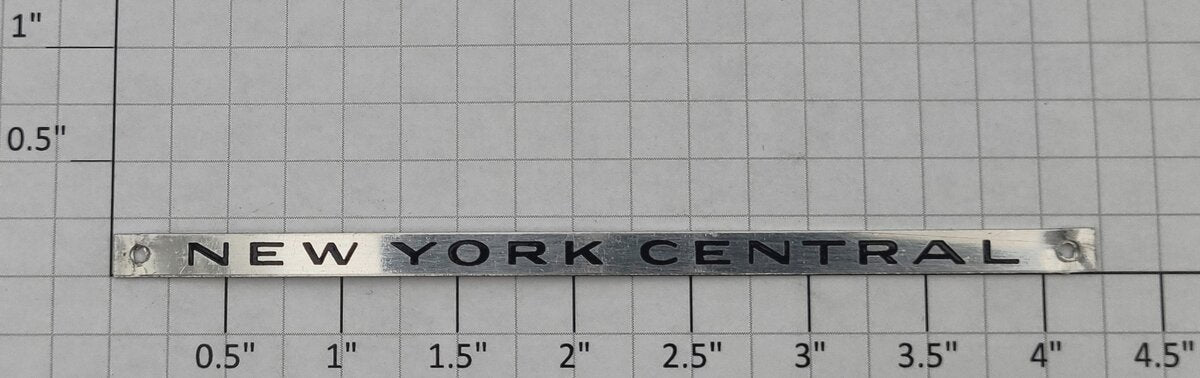AMT 9000-101 New York Central Passenger Car Nameplate with Mounting Hole