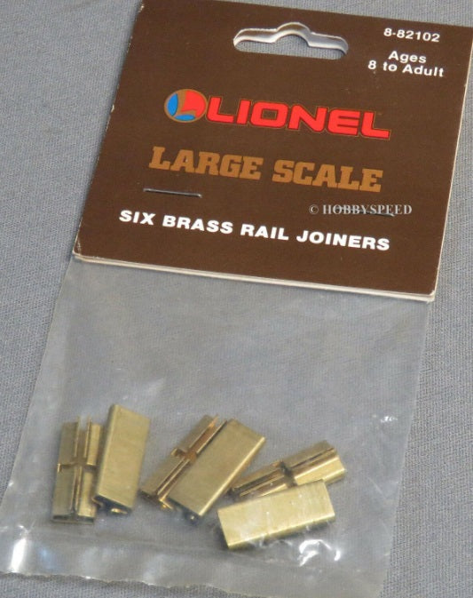 Lionel 8-82102 G Scale Brass Rail Joiners (Bag of 6)