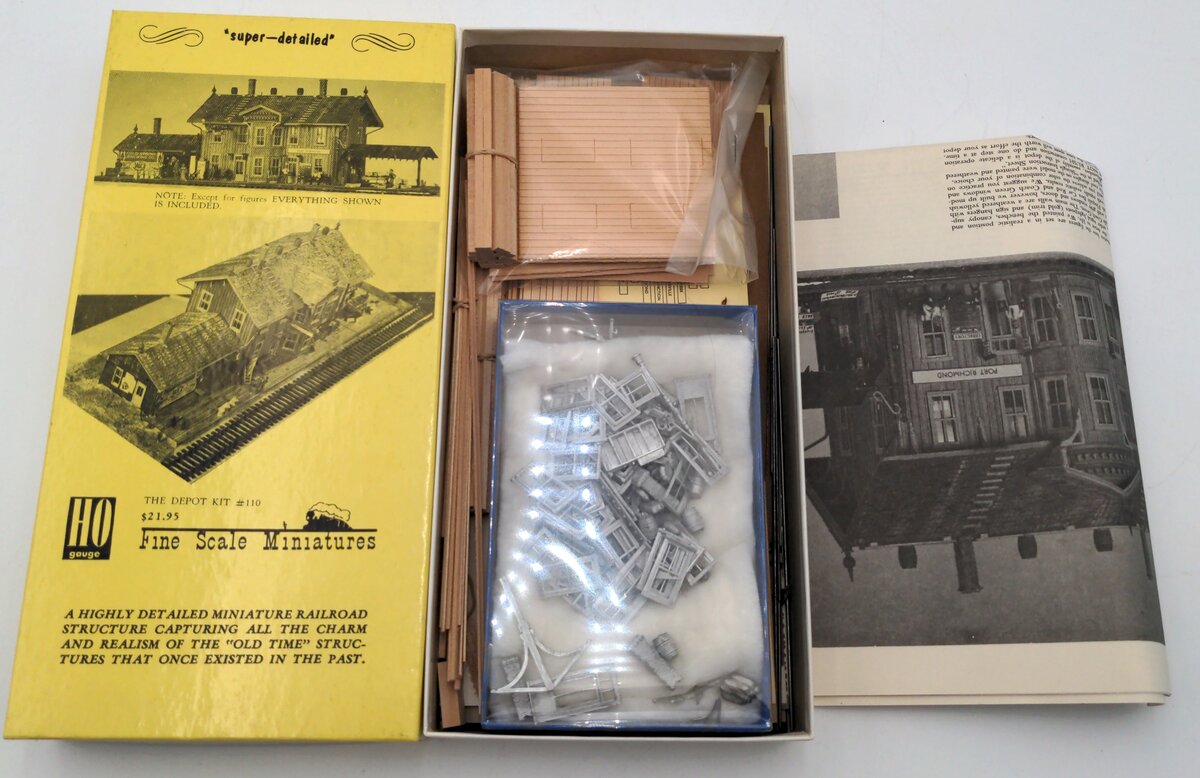 Fine Scale Miniatures 110 HO Scale The Depot Laser-Cut Building Kit