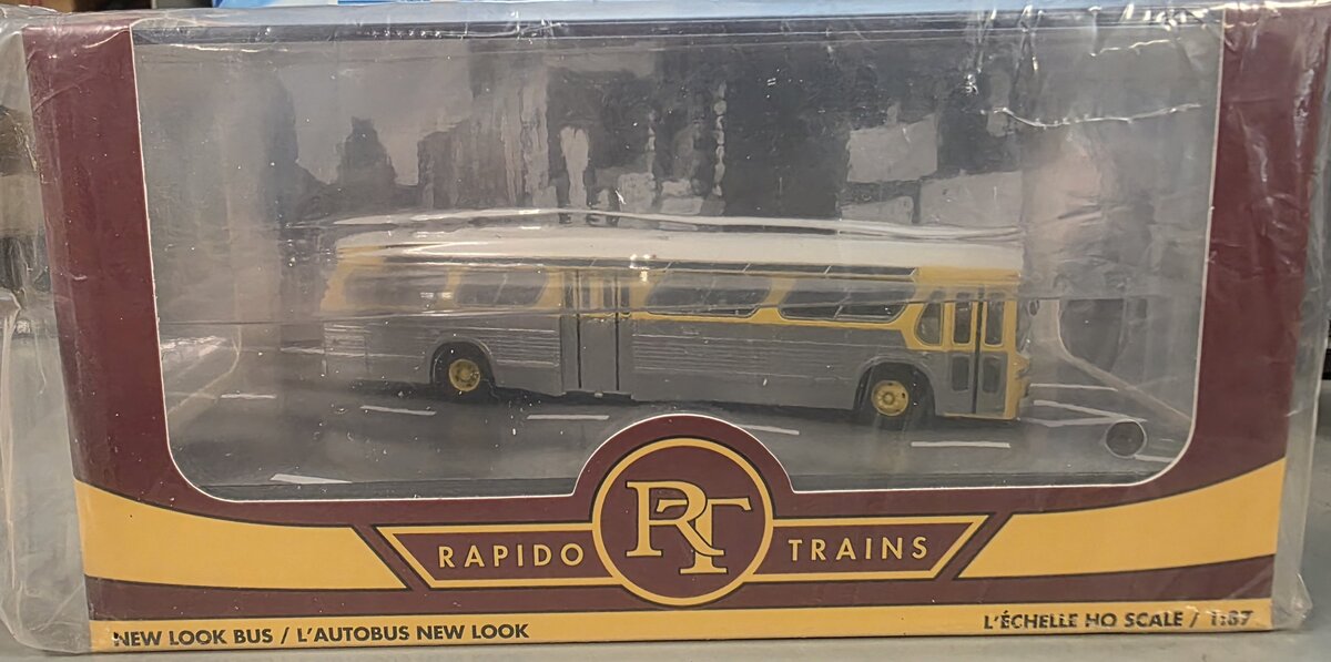 Rapido Trains 751039 HO Yellow & Silver Painted Unlettered Deluxe Bus