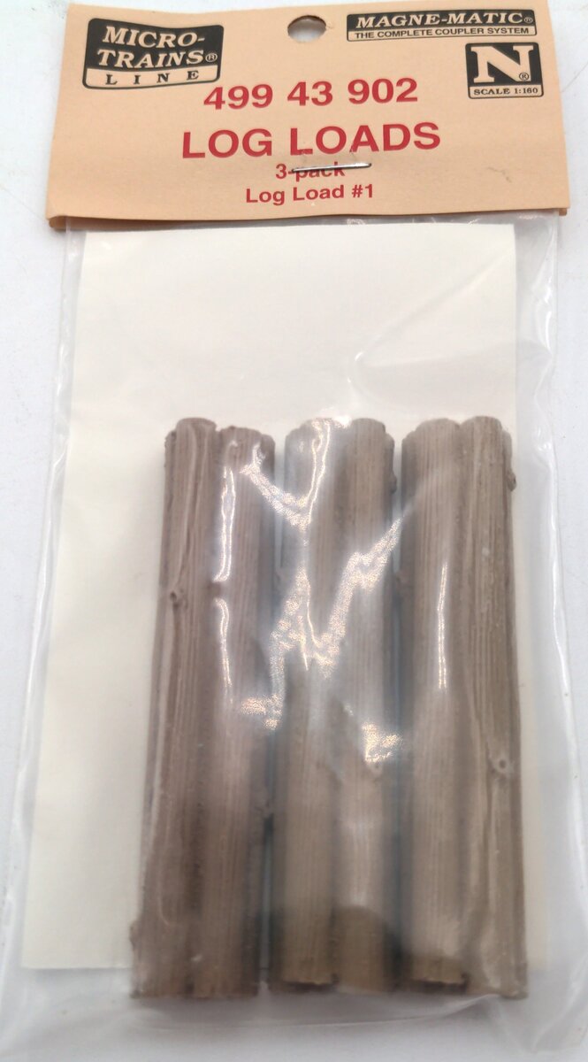 Micro-Trains 49943902 N 40' Log Load #1 (Bag of 3)