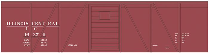 Tichy 10230 HO IC 40' Single-Door Single-Sheathed Boxcar Railroad Decal Set