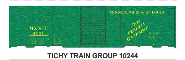 Tichy 10244 HO M&STL 40' Steel Boxcar Decal Sheet
