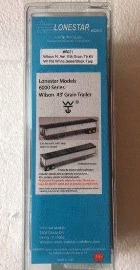Lonestar Models 6021 HO Wilson N. Am Eth 43'' Grain Trailer NAE Kit