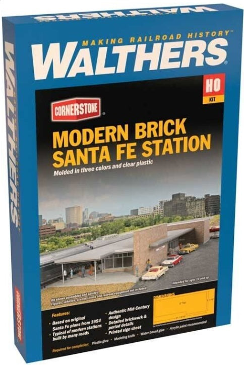 Walthers 933-4064 HO Modern Brick Santa Fe Station Commercial Building Kit