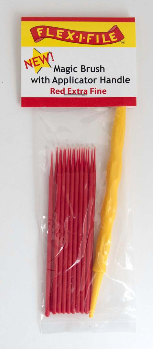 Flex-I-File M929007B Red Extra Fine Magic Brush w/Handle (Pack of 100)