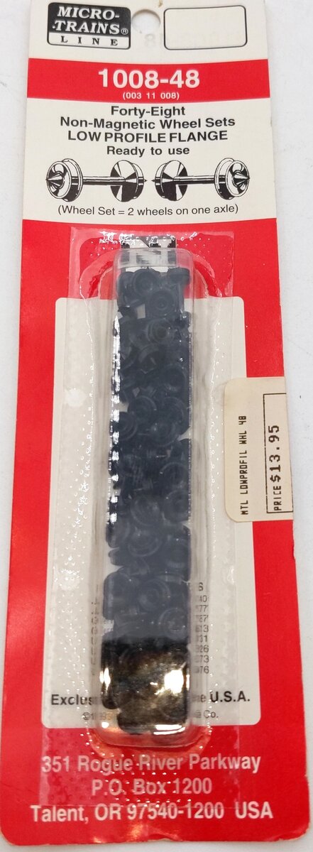 MicroTrains 00311008 Non-Magnetic Low Profile Flange Wheel Sets (Pack of 48)