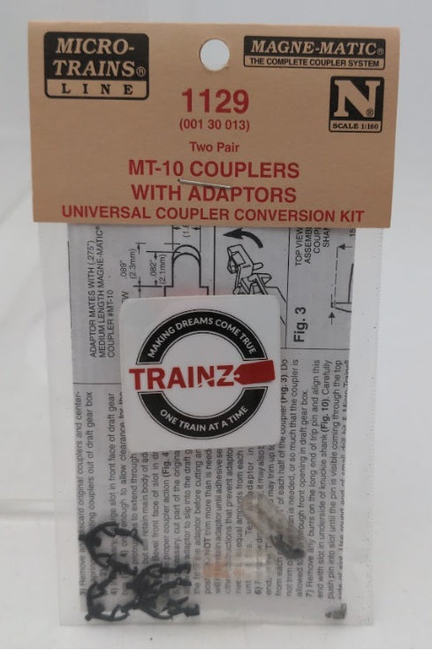 MicroTrains 00130013 N Scale MT-10 Medium 'T' Shank Couplers with Adaptors(1129)