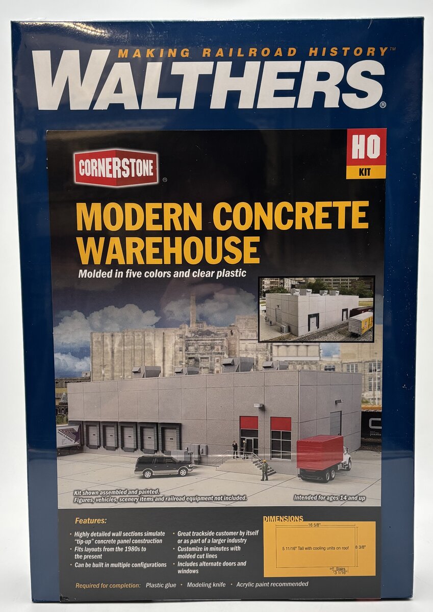 Walthers 933-4067 HO Modern Concrete Warehouse Kit