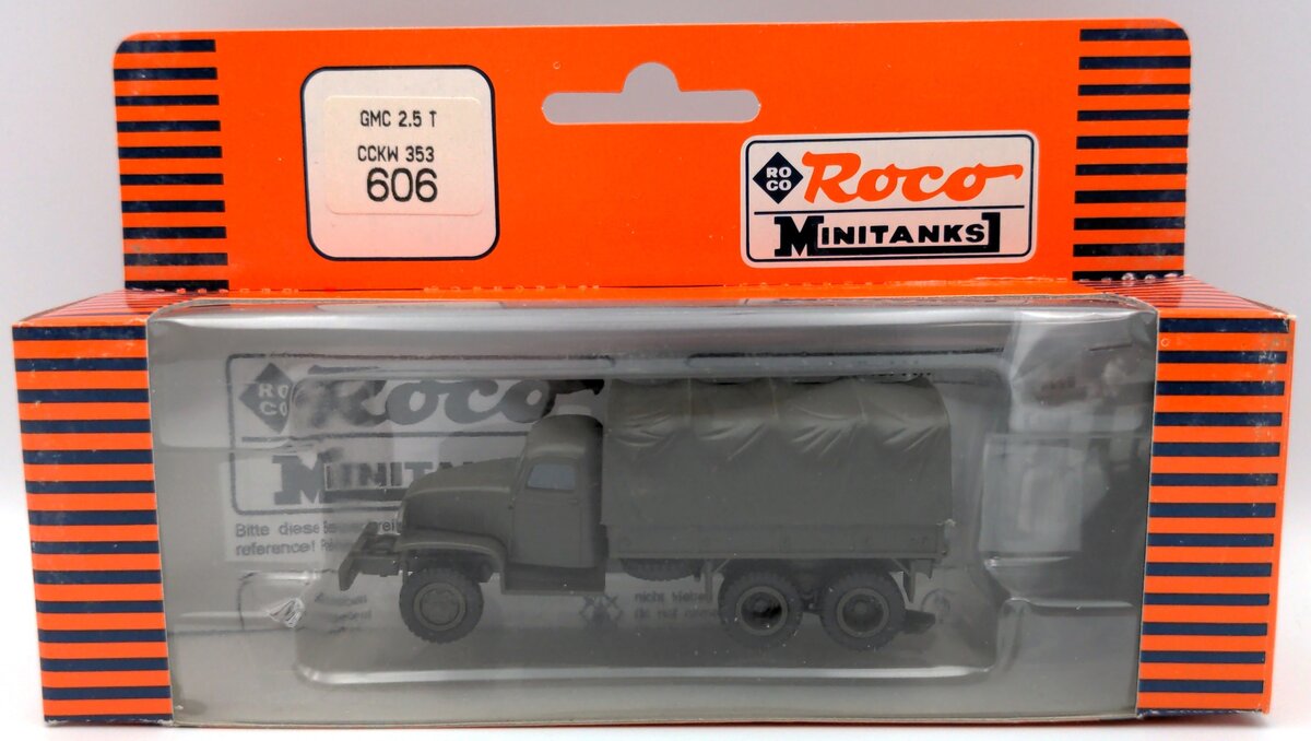 Roco 606 HO Minitanks GMC 2.5 Ton CCKW 353 Built Hard Top Truck Plastic Kit