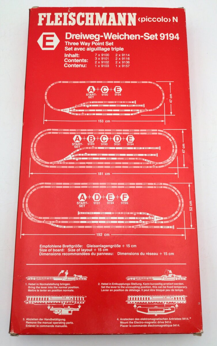 Fleischmann 9194 N Three-Way Point Set E Track Pack