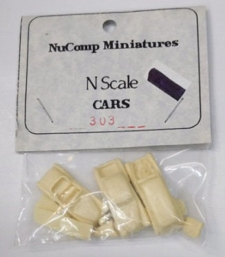 NuComp Miniatures 303 N Scale Cars Unpainted Resin Kit (Pack of 3)