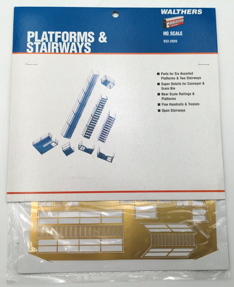 Walthers 933-2939 HO Platforms & Stairways Photo-Etched Brass Kit