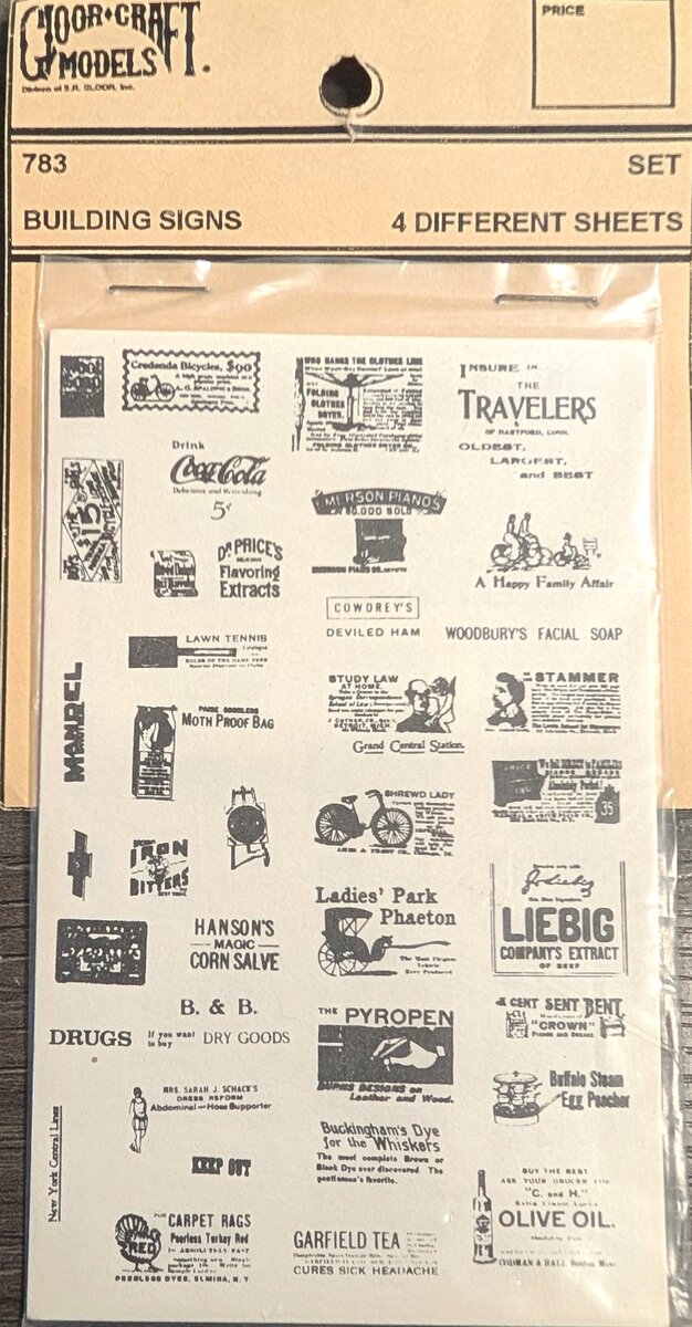 Gloor Craft 783 N Building Signs (4 Sheets)