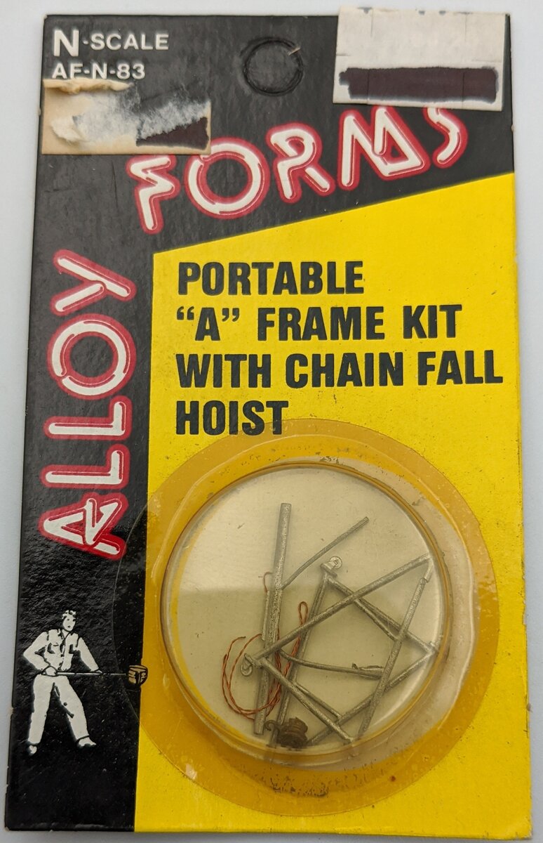 Alloy Forms AF-N-83 N Scale Portable A Frame& Chain Hoist Kit