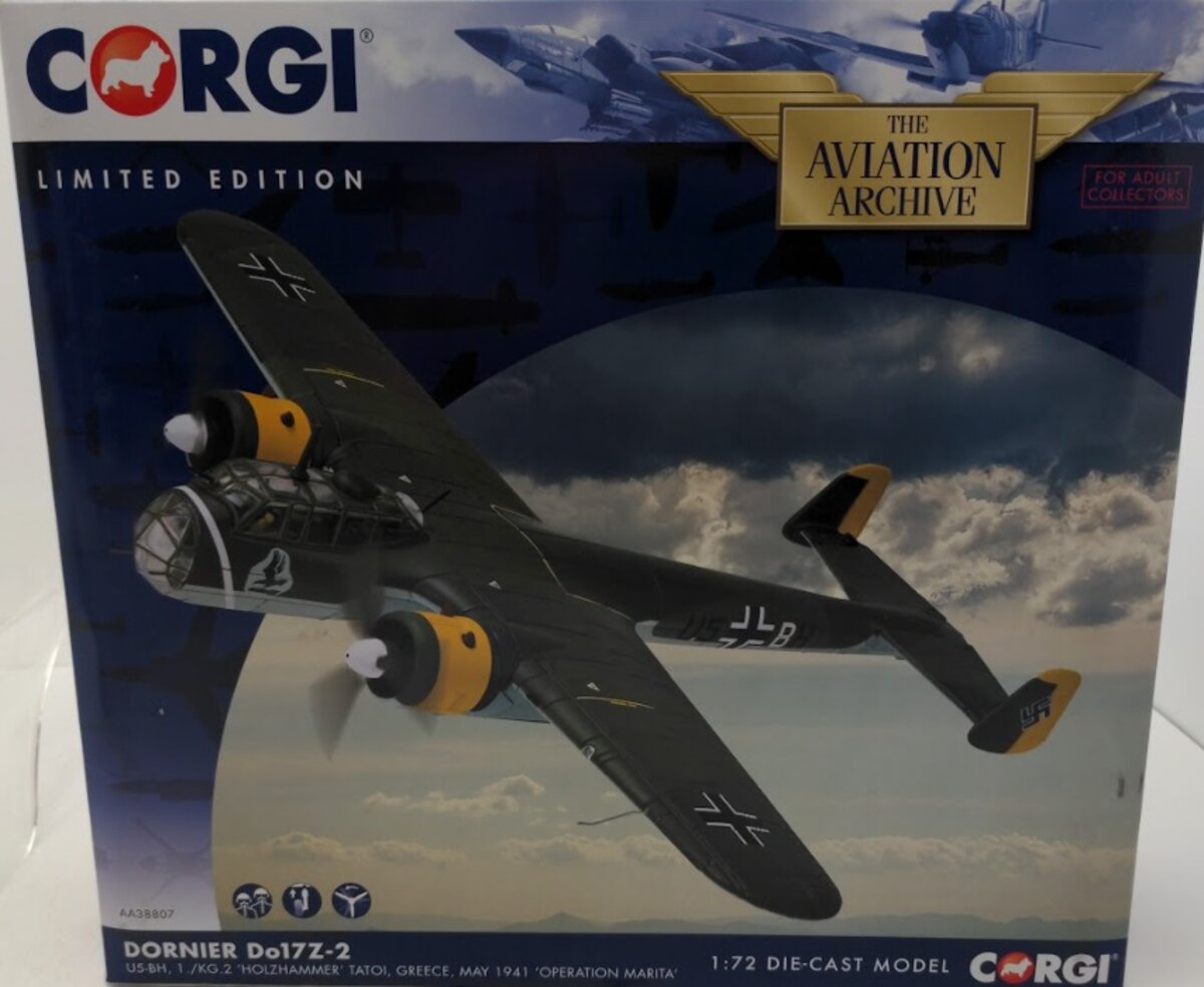 Corgi AA38807 Dornier Do17Z-2 U5-BH 1./KG.2 ‘Holzhammer’ Tatoi Operation Marita