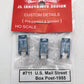 JL Innovative Design 711 HO Blue Custom Post 1955 US Mail Street Boxes