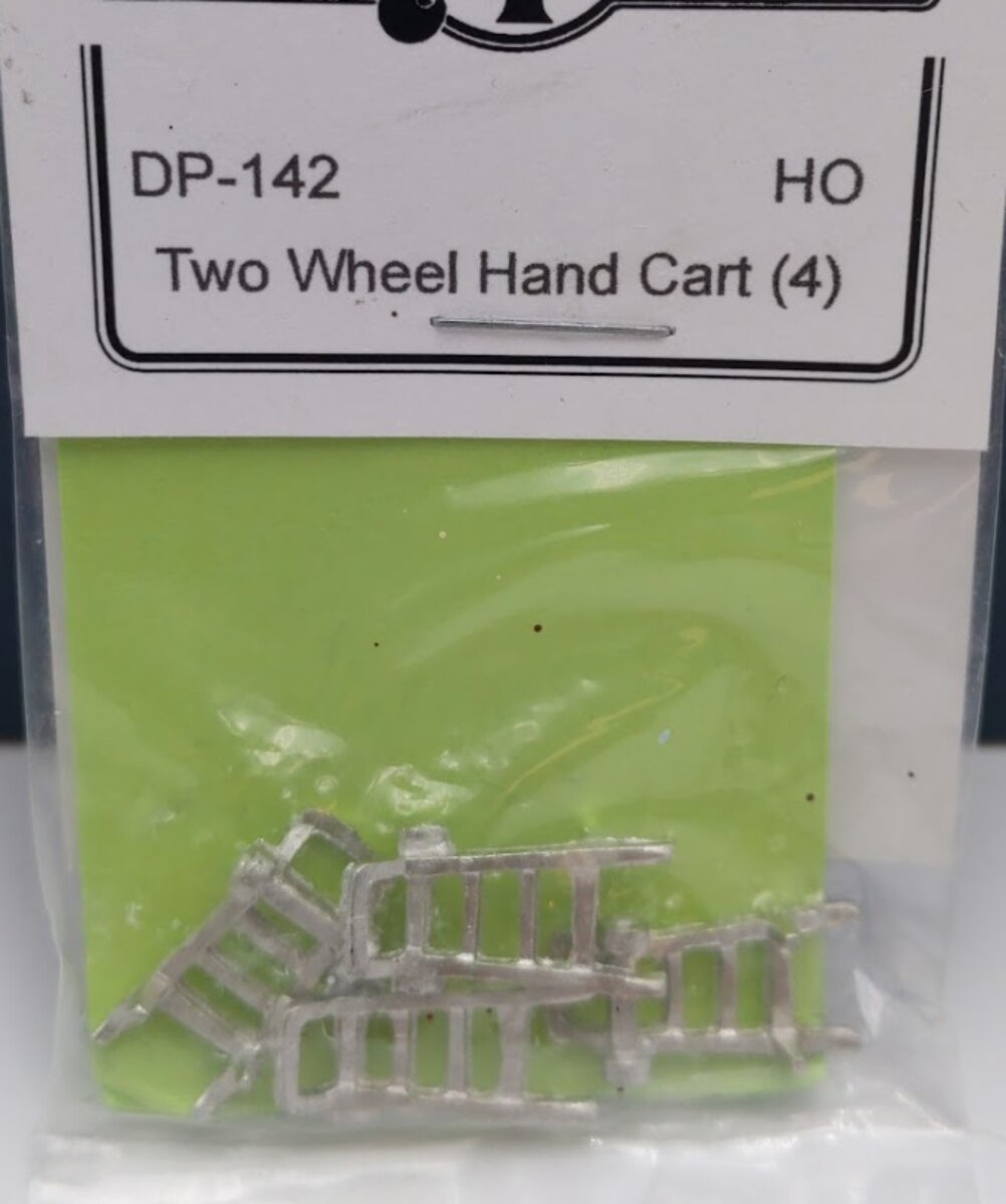 Durango Press 142 HO Scale 2 Wheel Hand Cart White Metal (Pack of 4)