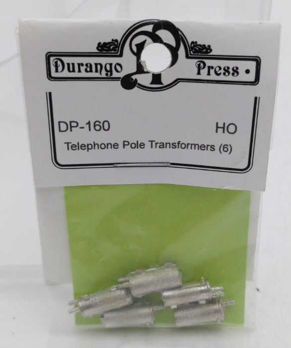 Durango Press 160 HO Telephone Pole Transformers White Metal (Pack of 6)