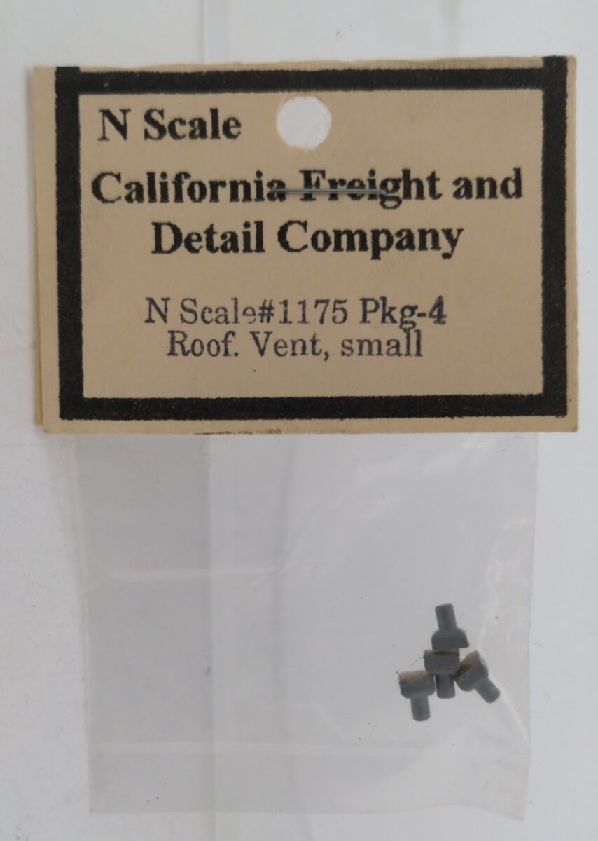 Cal Freight 1175 N Scale Small Roof Vent (Pack of 4)