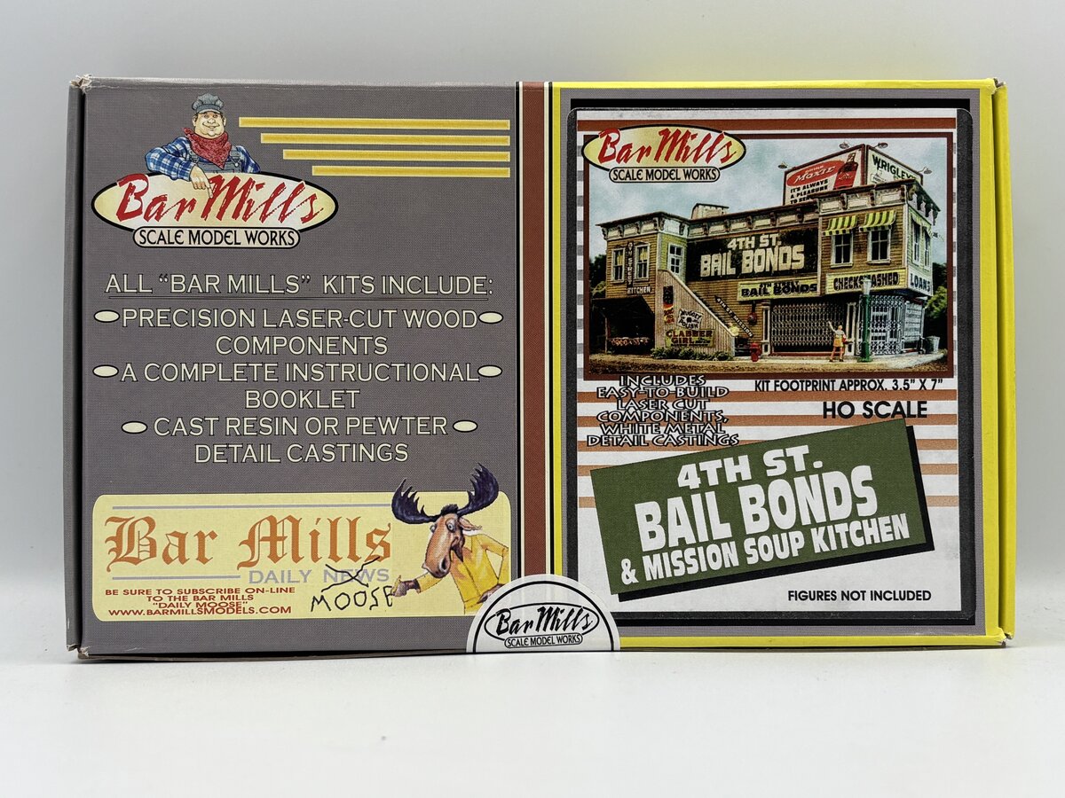 Bar Mills 132 HO Scale 4th Street Bail Bonds & Kitchen Kit
