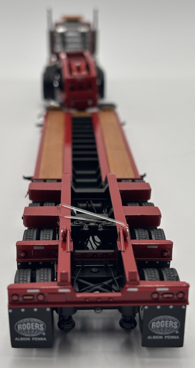 WSI 34-2024 1:50 Red Kenworth T800 8x4 Day Cab with 4-Axle Rogers Lowboy Trailer