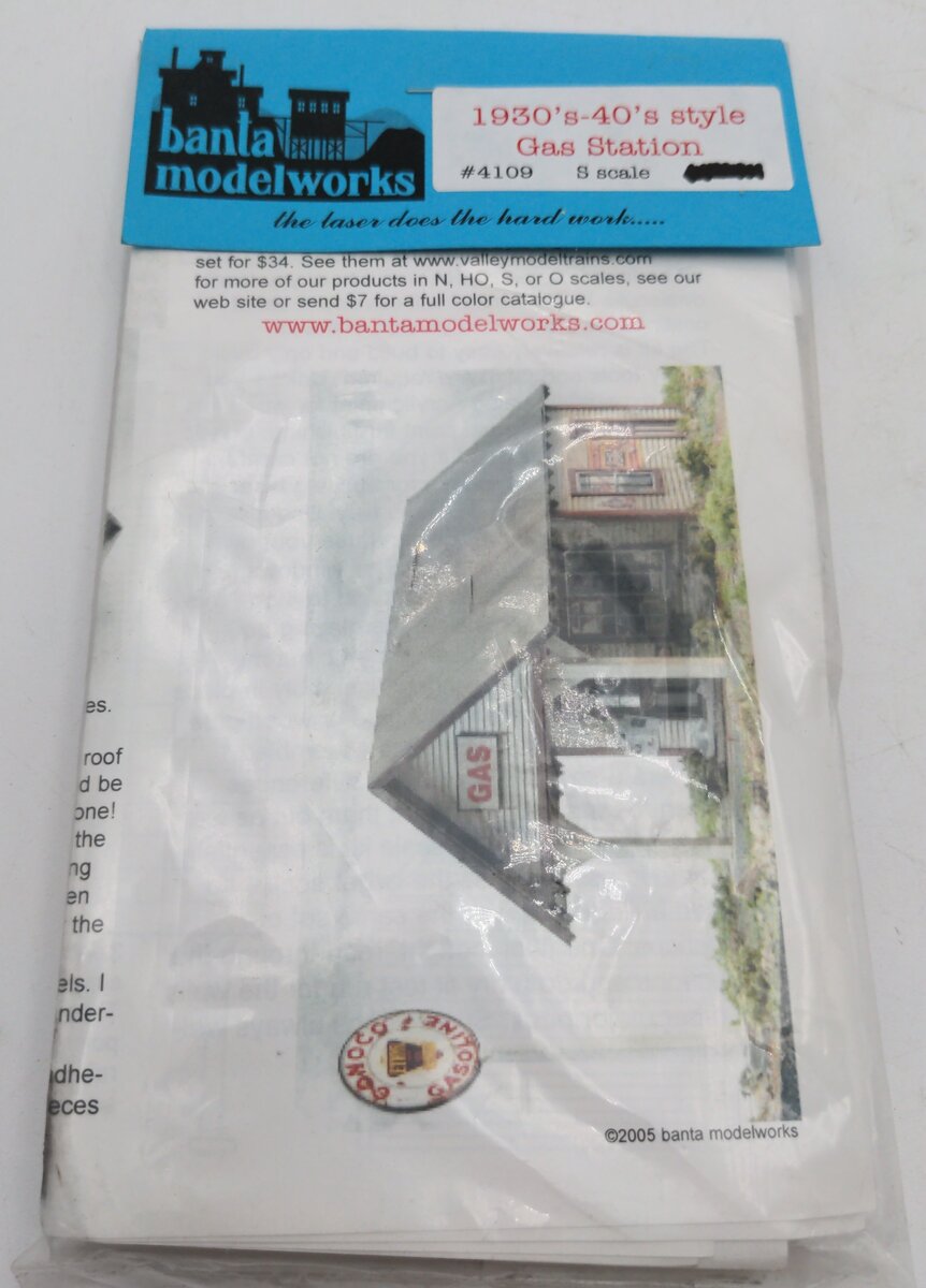 Banta Model Works 4109 O Scale 1930's-40's Laser Cut Gas Station Kit