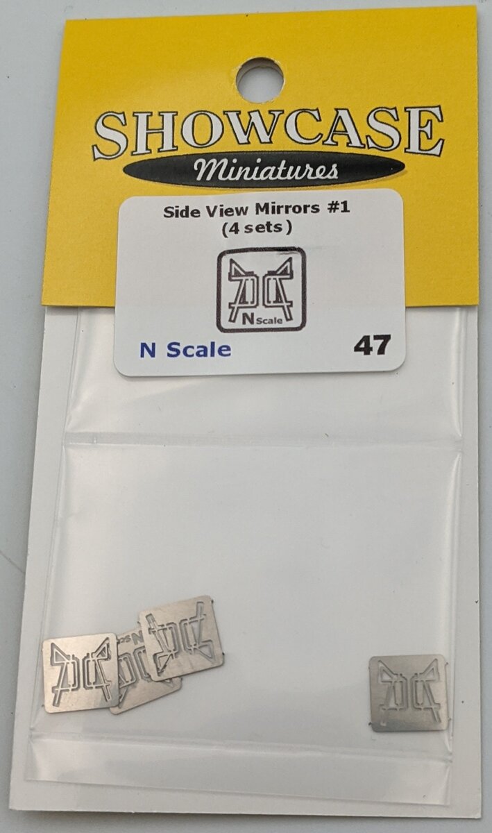 Showcase Miniatures 47 N Scale Side View Mirrors #1 (Set of 4)